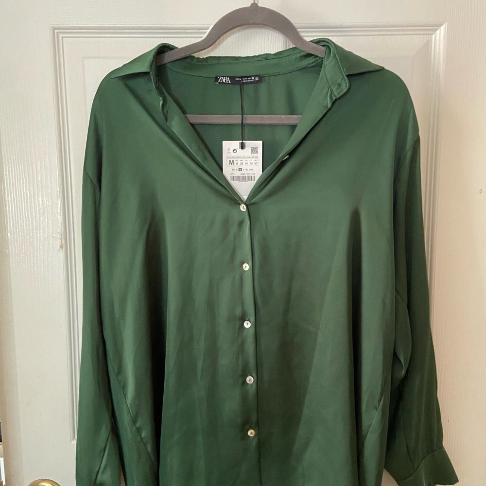 Zara Satin Button Shirt